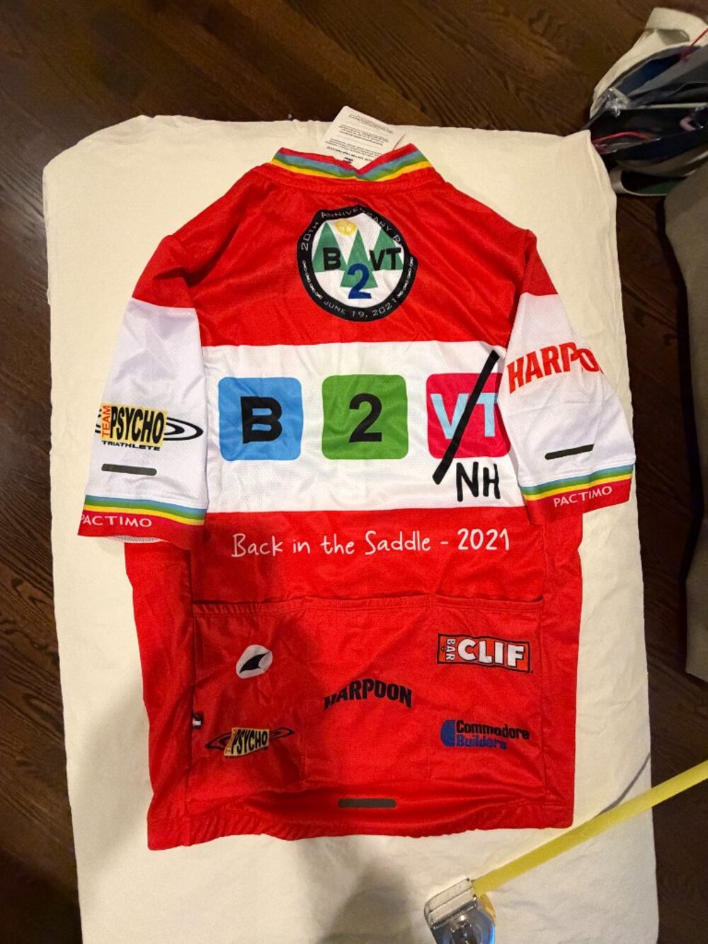 Pactimo B2VT 2021 "Back in the Saddle" Cycling Jersey Red Size L NWT